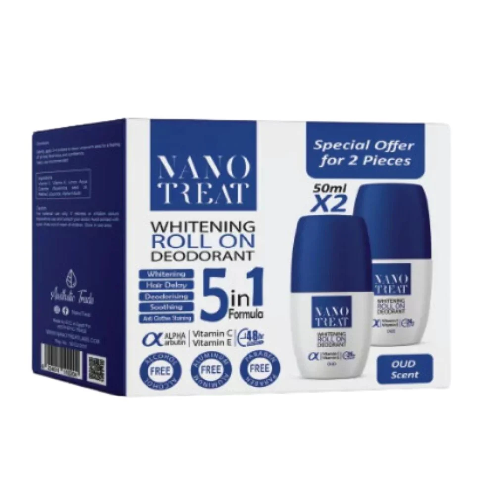 nano treat whitening roll on deodrant oud scent 1+1