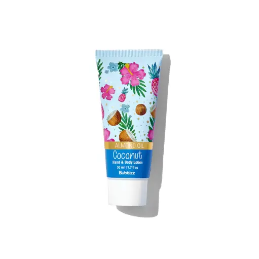bubblzz coconut new travel size hand & body lotion 50 ml 