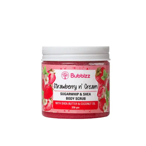 bubblzz strawberry & cream body scrub 